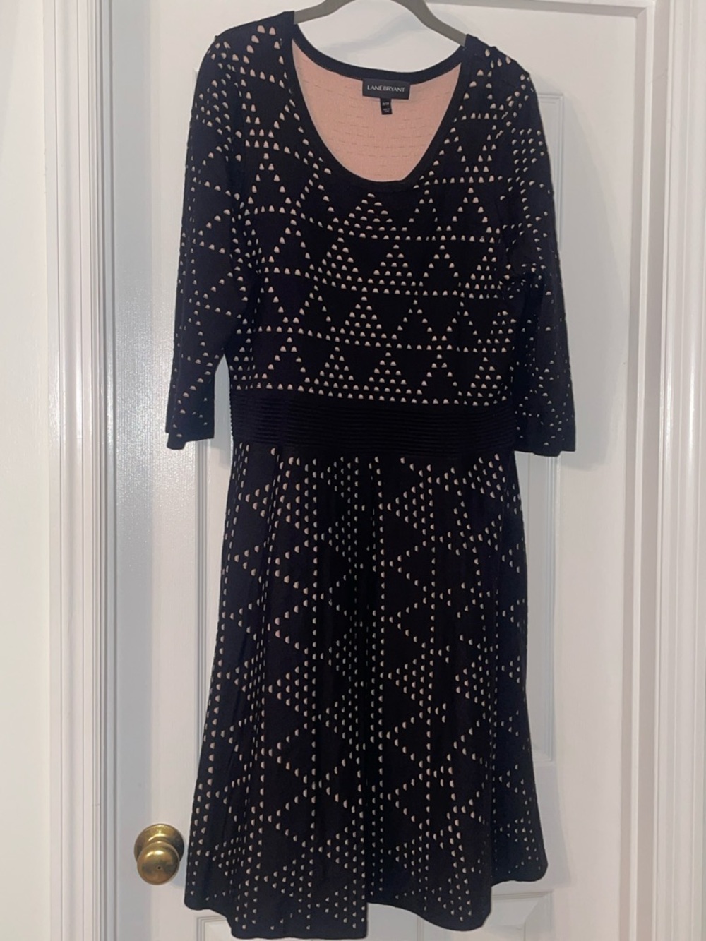 Lane Bryant Black Sweater Dress with Nude Triangle Eyelet Details
